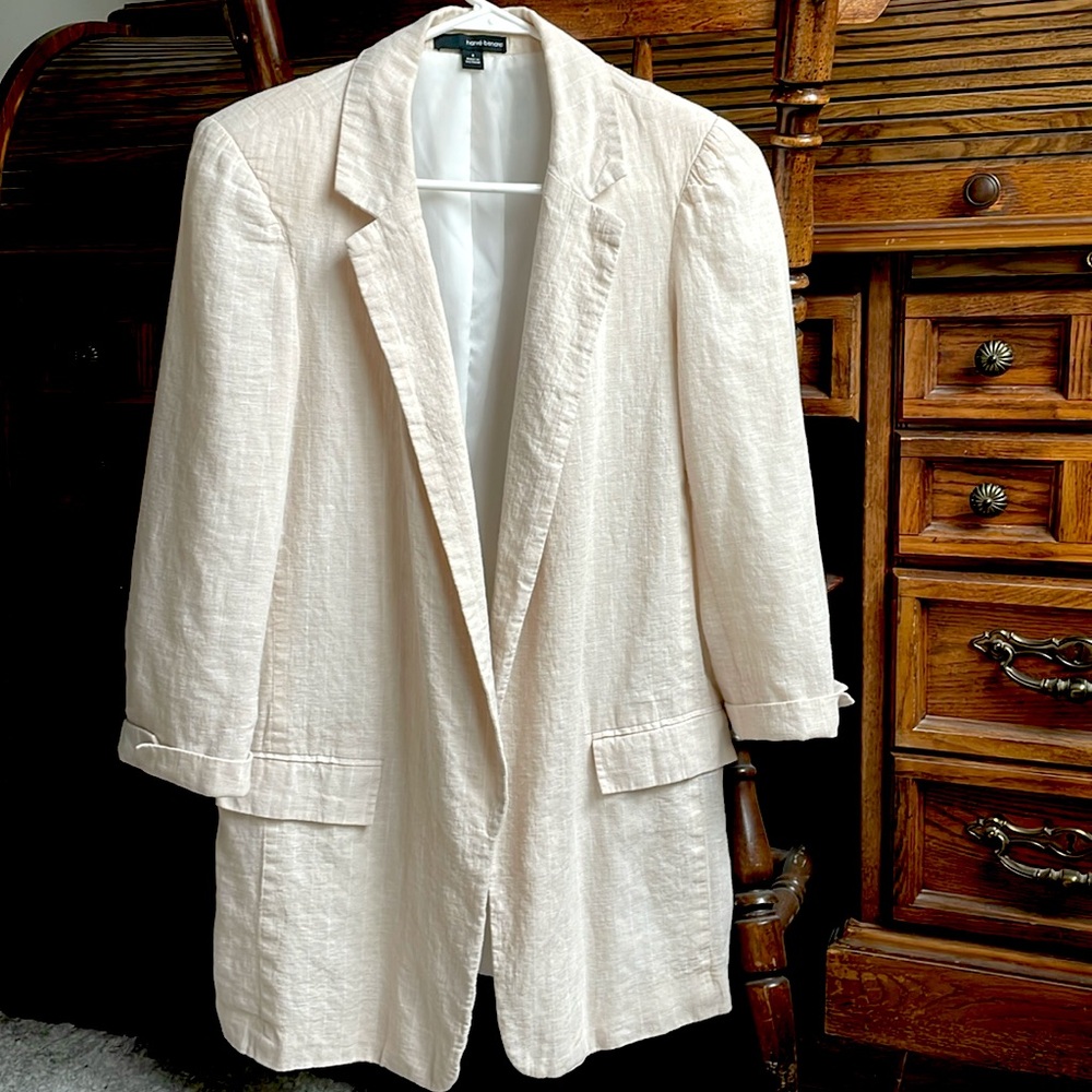Linen Blazer in Cream color